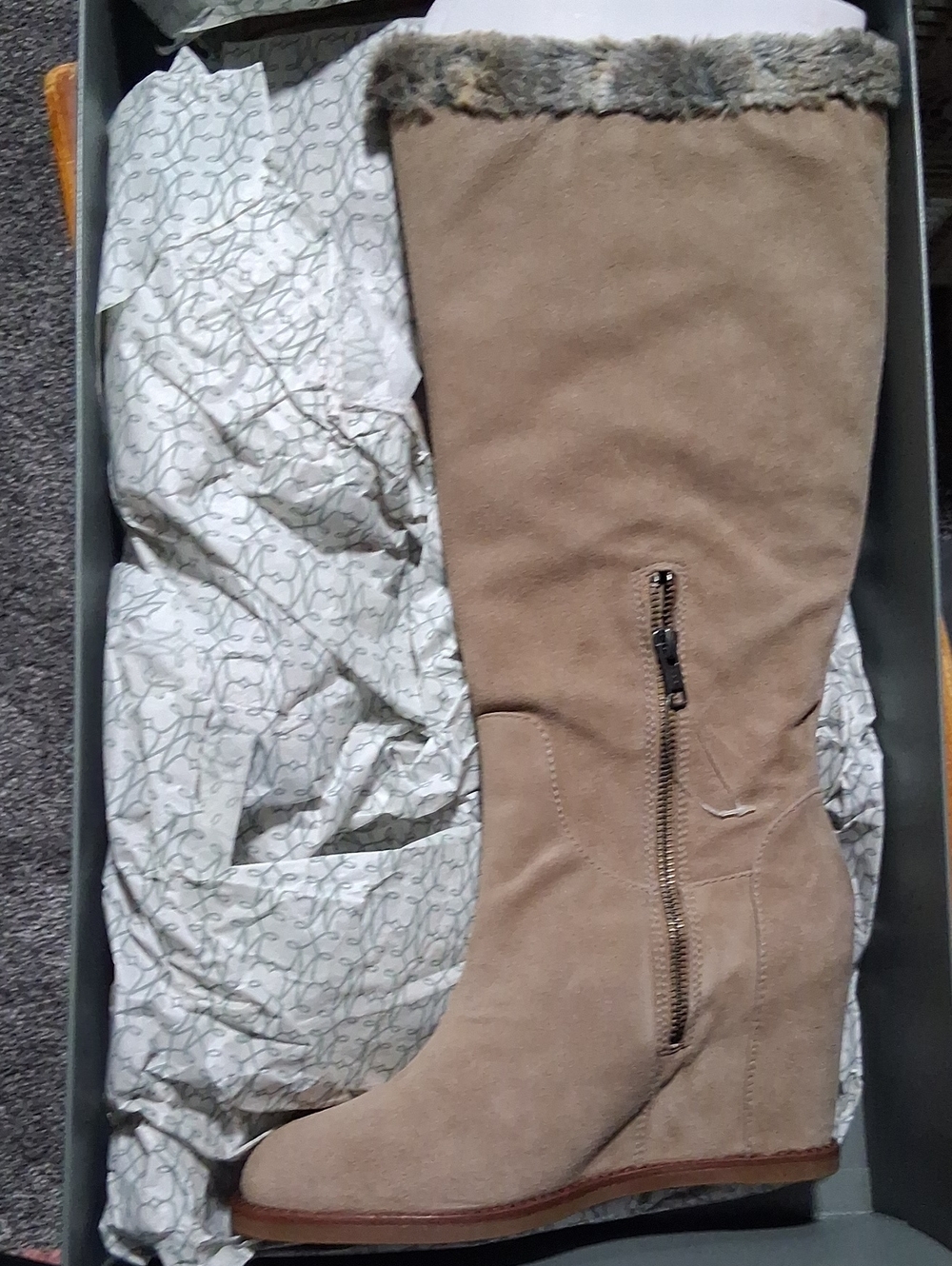 Womens Boots Suede And Fur